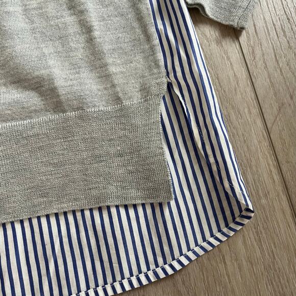 J.Crew Women’s Gray Merino Wool Sweater Blouse Sz L - Picture 3 of 6